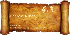 Gerner Ninon névjegykártya